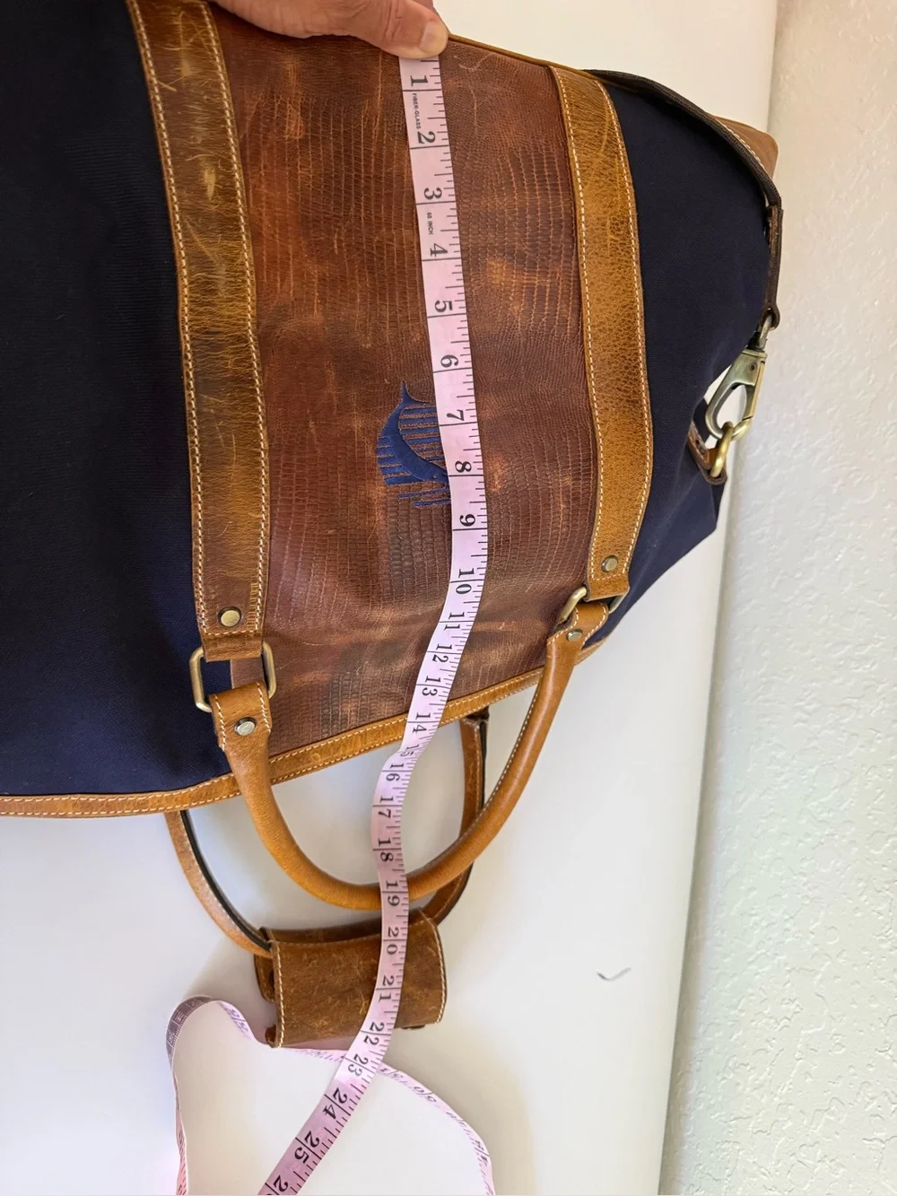 F.H Wadsworth Nylon/leather Weekender Bag